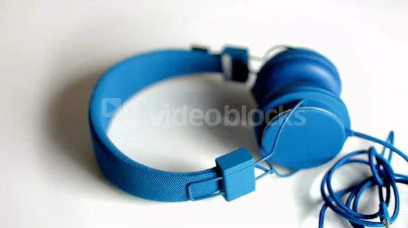 Spinning Blue Headphones