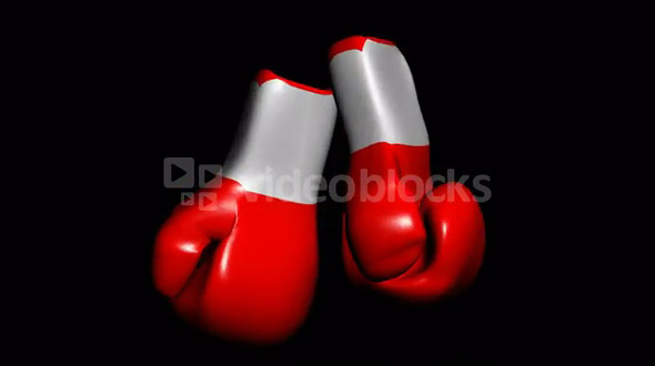 Spinning red boxing gloves