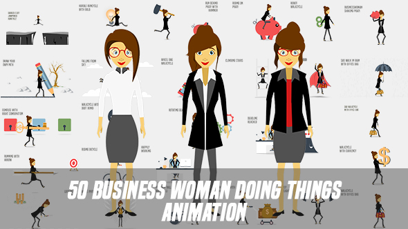 Business Woman Doing Things Animation