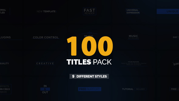  +100 Titles Pack | 9 Styles 