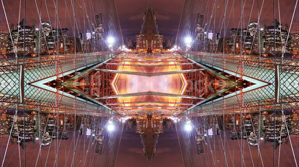 Bridge And Cars Mirror Abstract
