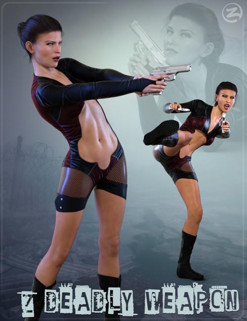 Z Deadly Weapon - Gun and Poses for Genesis 8 Female and Victoria 8