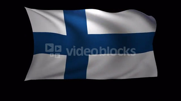 Finland Flag 3D Rendering with Alpha Channel