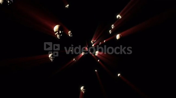 Skulls With Red Light Rays