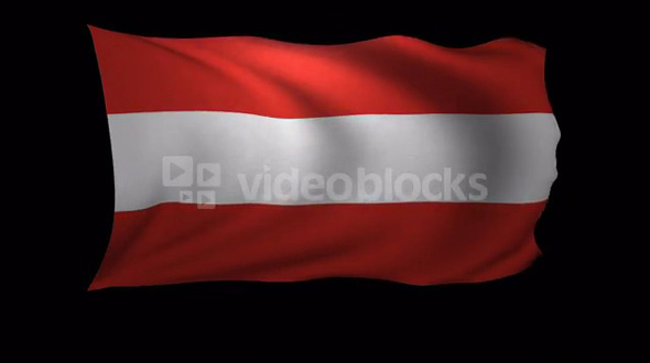 Austria Flag 3D Render with Alpha Channel