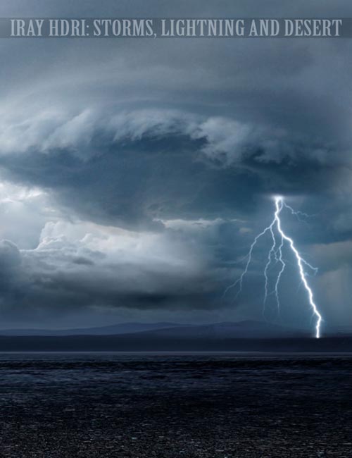 Iray HDRI Storms Lightning and Desert
