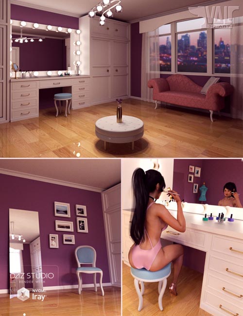 Poses for Vanity Room Environment (converted from G3F) for Genesis 8 Female