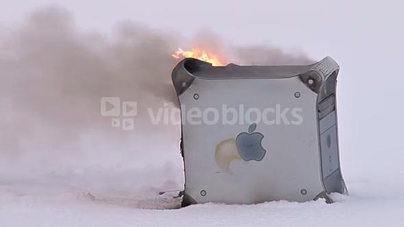 Flaming Desktop Computer