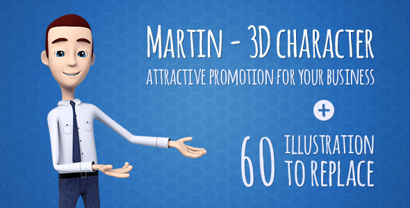 Martin 3D Character - Man Presenter/Manager Product Promotion
