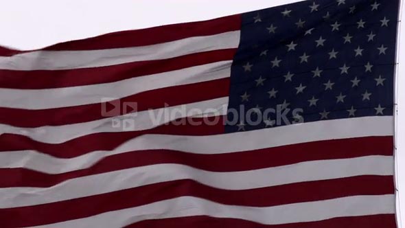 American Flag Waving in Wind 3