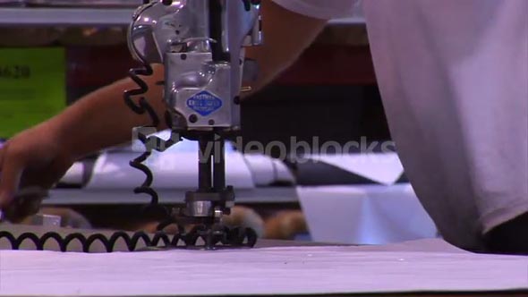 Industrial Cutting Machine With Hands And Chain Mail