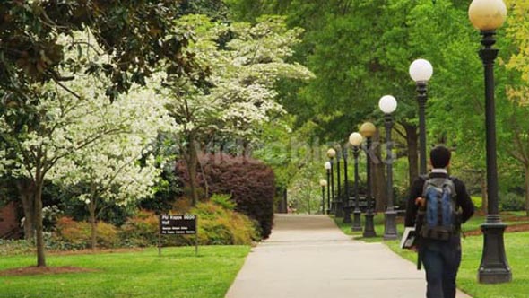 Student Walking On Campus Path