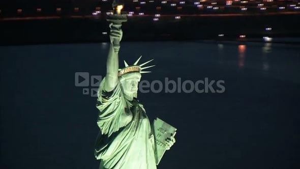 Aerial Zoom to Statue of liberty Book