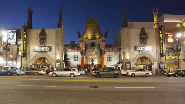 Hollywood Boulevard, Hollywood Walk of Fame, Grauman's Chinese Theatre, Los Angeles, California, United States of America, T/lapse