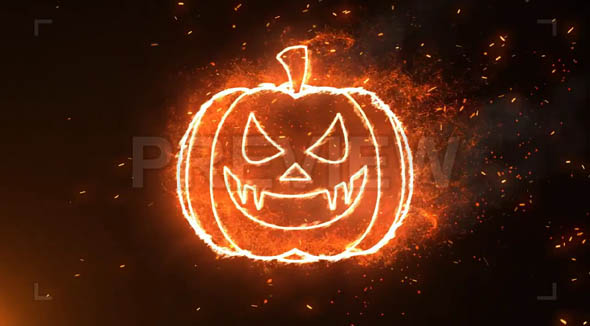 Halloween Burning Pumpkin