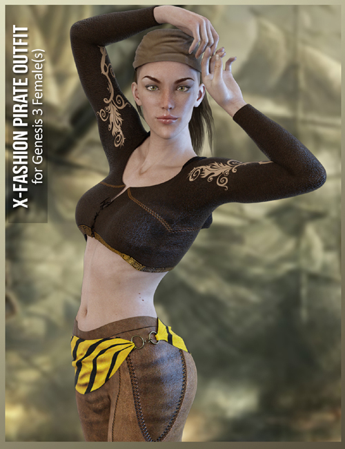 X-Fashion Pirate Outfit for Genesis 3 Female(s)