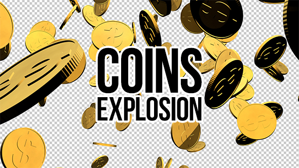 3D Gold Coins Explosion 