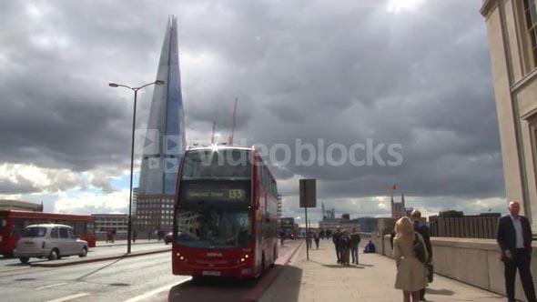 Double Decker Buses On London Bridge
