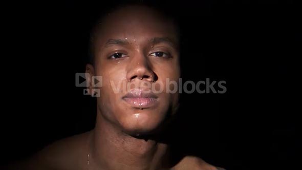 Black Man with Face of Dripping Sweat