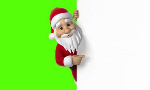 Santa Claus points to the screen, seamless looping 3d animation. 4K