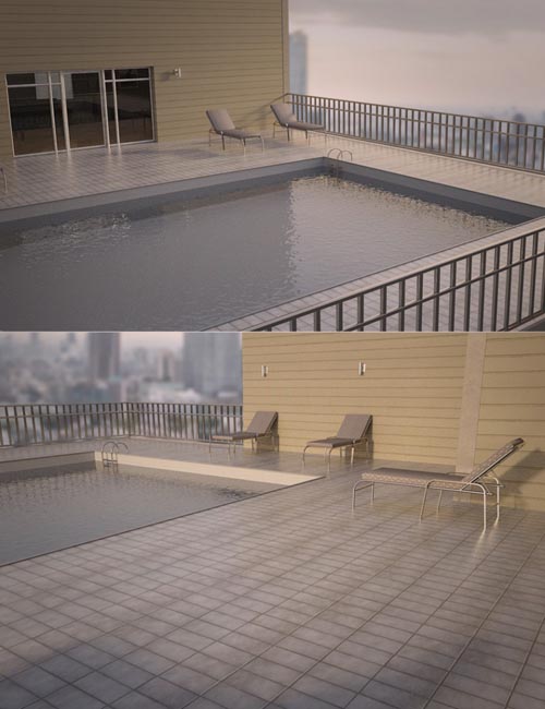 Apartment Patio with Pool