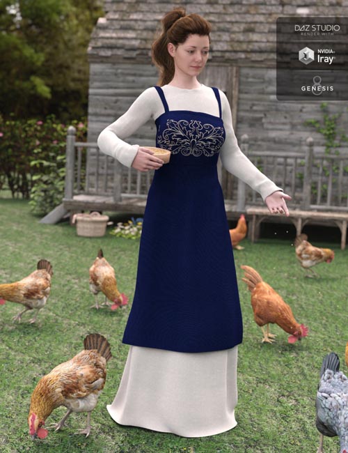 Peasant Dress for Genesis 8 Female(s)
