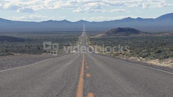 Zoom Out on Beautiful Nevada Desert Highway Landscape