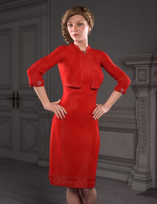 dForce Little Red Dress for Genesis 8 Female(s)