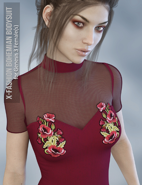 X-Fashion Bohemian Bodysuit for Genesis 3 Females
