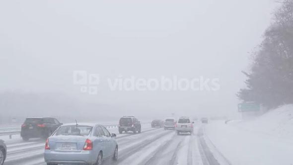 POV Highway Driving in Snow
