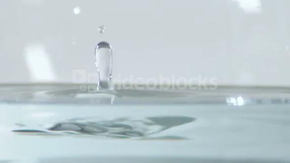 Closeup of Drops in Liquid