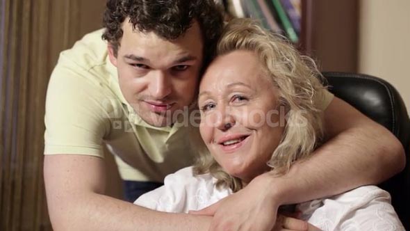 Son hugs his mother 1