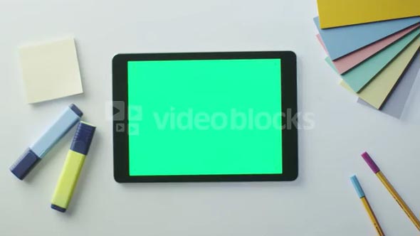 Using Tablet with Green Screen on Designer's Table. Great For Mock-up Usage.