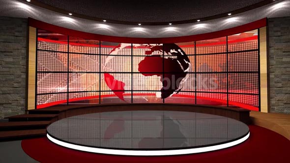 News TV Studio Set 43 - Virtual Green Screen Background Loop