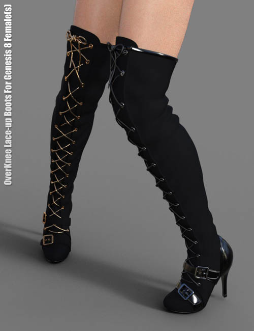 OverKnee Lace-Up Boots for Genesis 8 Female(s)
