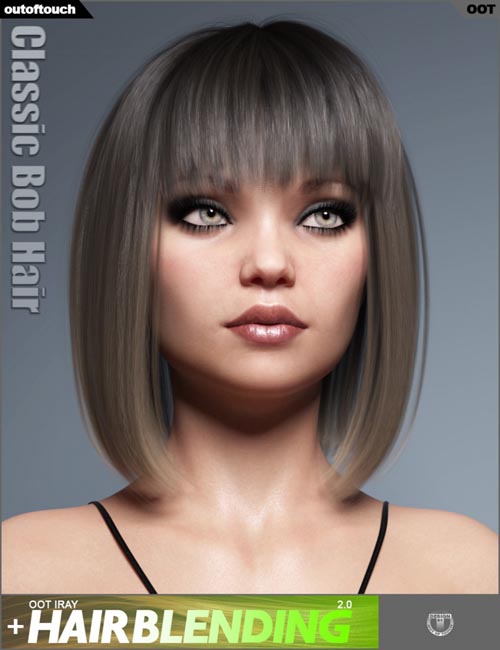 Classic Bob Hair for Genesis 3 and 8 Female(s)