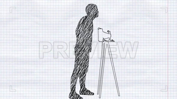 Animated Man Pencil Drawing Effect