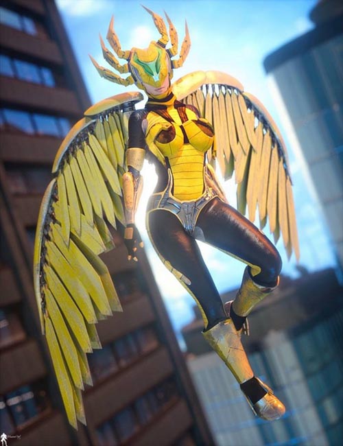 Cyborgations Vision Wings Outfit for Genesis 3 and 8 Female