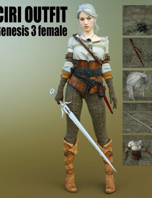 Ciri Outfit For G3F