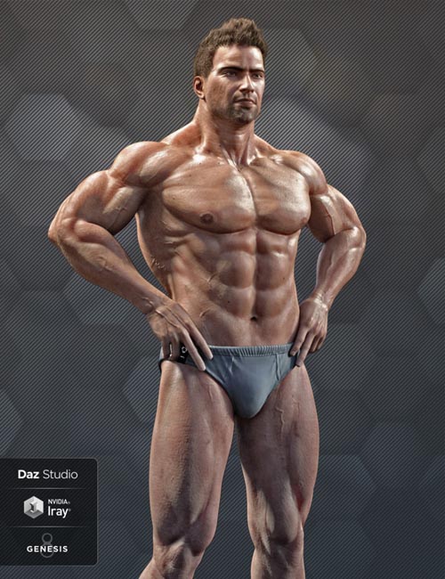 Ronen Character, Hair and Briefs for Genesis 8 Male