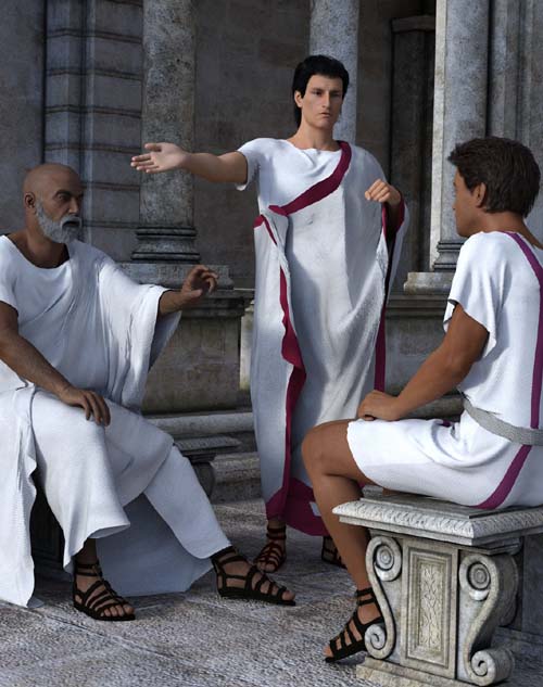 dForce Roman Toga and Tunic for Genesis 3 Male and Genesis 8 Male