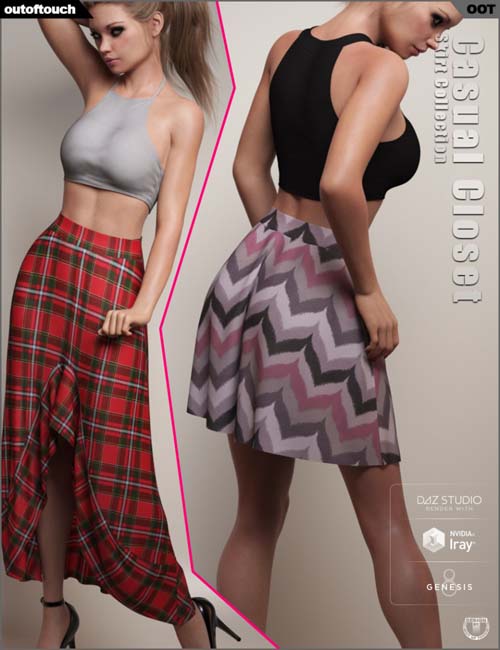 dForce Casual Closet Skirt Collection for Genesis 8 Female(s)
