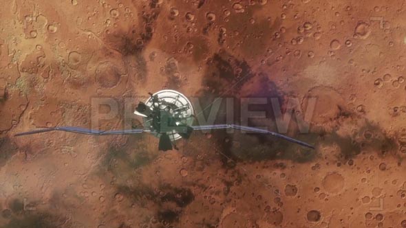Space Satellites in Mars Orbit
