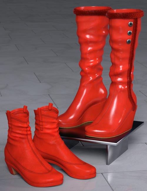 Patchwork Shoes: Boots 3 and 4 for Genesis 3 and 8 Female(s) » Daz3D ...