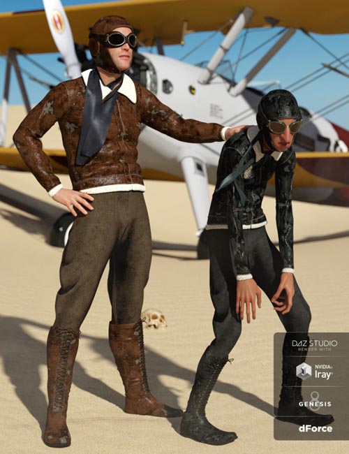 dForce Retro Aviator Outfit Textures