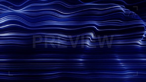Abstract Blue Neon Wave Lines