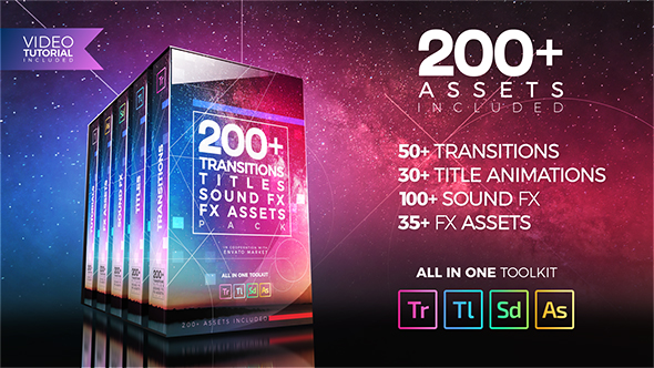  200+ Pack: Transitions, Titles, Sound FX 