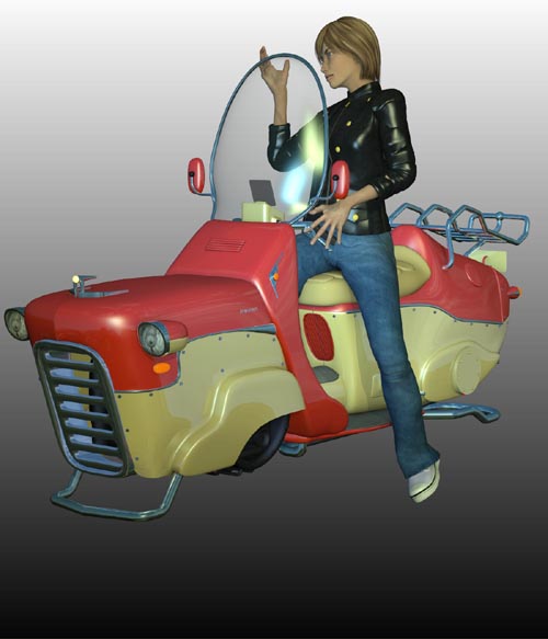 N7 SCOOTER Poser, .OBJ, can be imported in DAZ