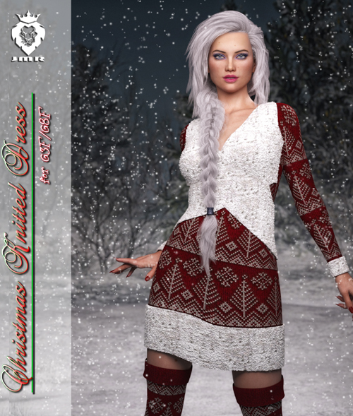 JMR Christmas Knitted Dress for G3F or G8F