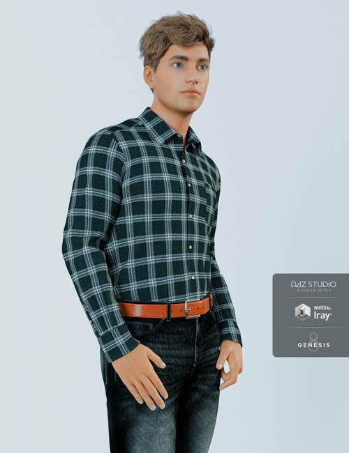 H&C Checkered Shirt Outfit for Genesis 8 Male(s)